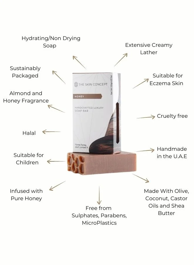 The Skin Concept  The Skin Concept Artisanal Soap Bar - Honey - Handmade for Women | Best Price UAE