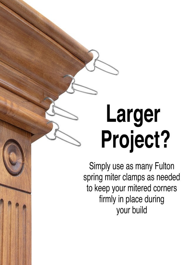 فولتون مجموعة مشابك زنبركية ميتري من فولتون لأعمال النجارة، وزخارف خشبية، وإطارات صور، وأداة تشكيل التاج، ومشبك الورك، و13 مشبك ميتري زنبركي للزخارف، وأدوات نجارة نهائية، صُنعت في الولايات المتحدة الأمريكية - Image 5