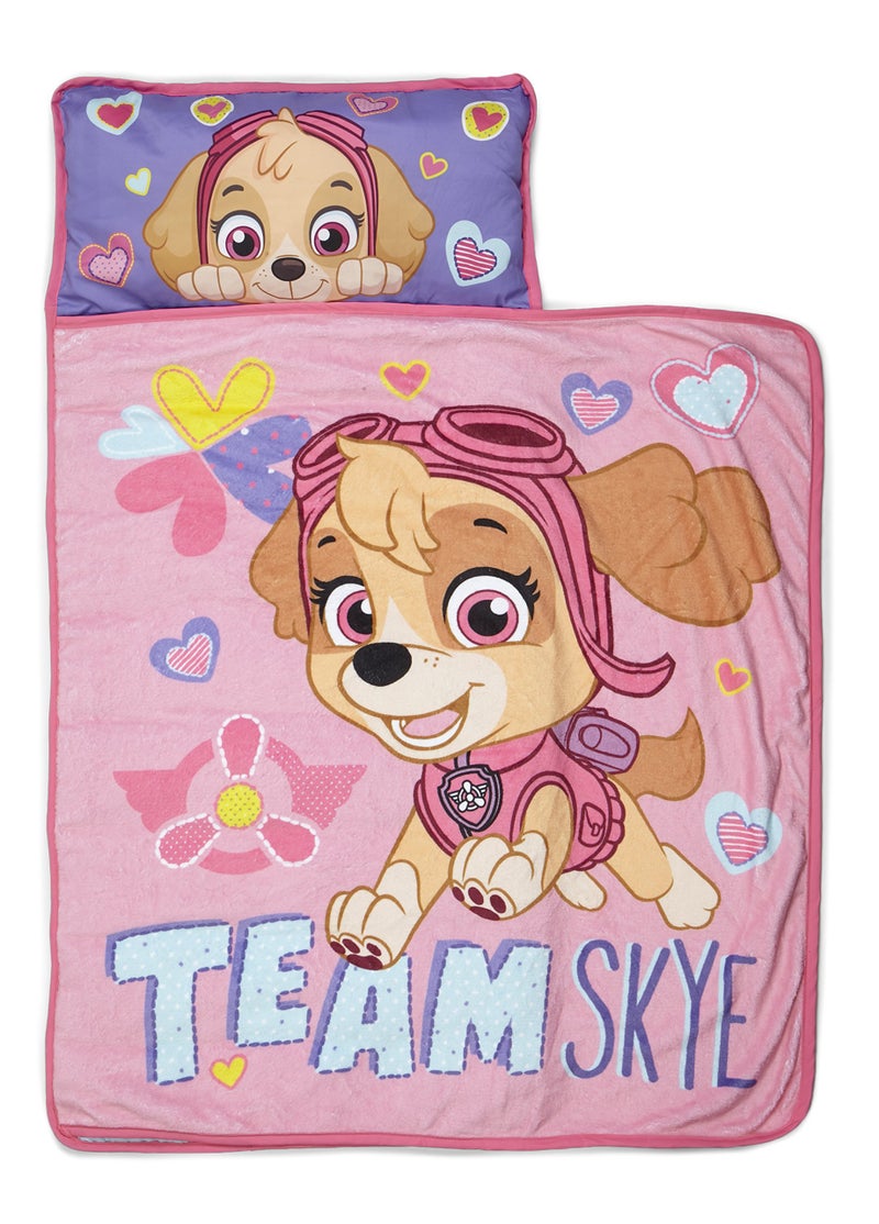 Paw Patrol Team Skye Toddler Nap-Mat Set - Includes Pillow and Plush Blanket â€“ Great for Girls Napping During Daycare or Preschool - Fits Toddlers, Pink - Image 1