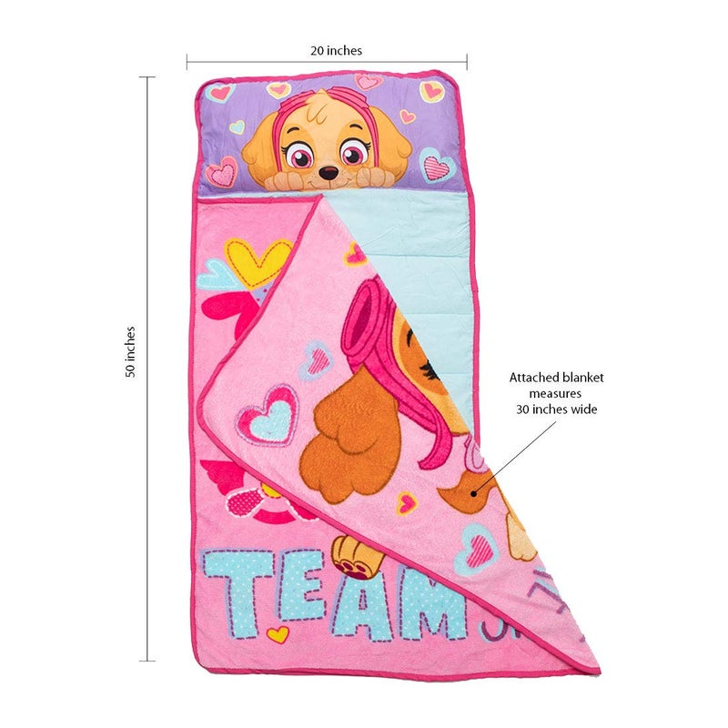 Paw Patrol Team Skye Toddler Nap-Mat Set - Includes Pillow and Plush Blanket â€“ Great for Girls Napping During Daycare or Preschool - Fits Toddlers, Pink - Image 4