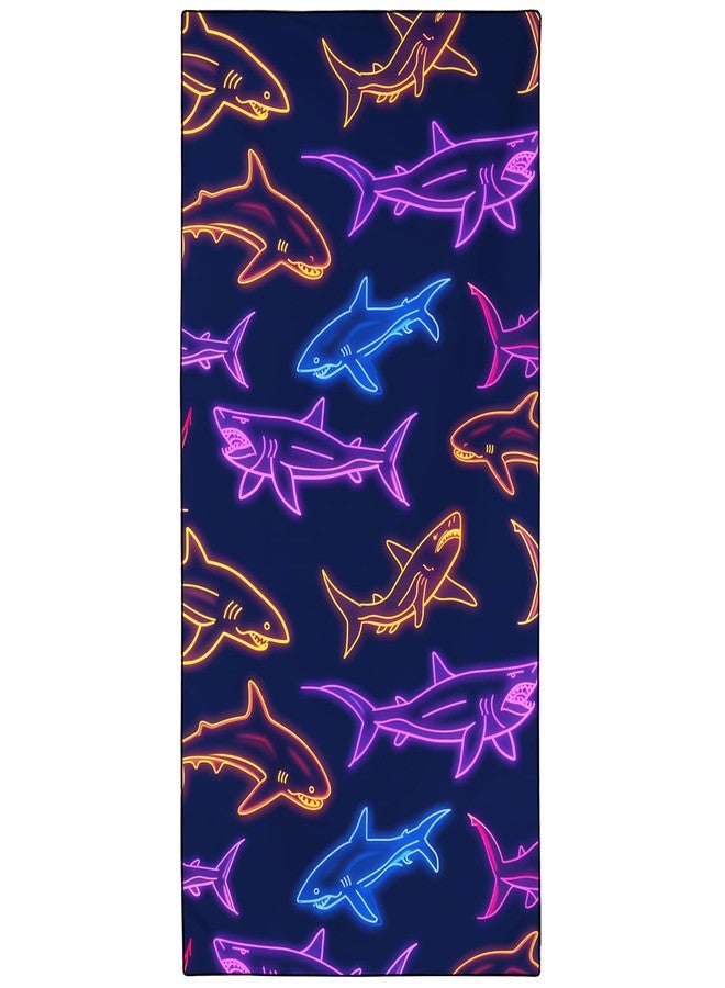 OHTMTHO Colorful Sharks Beach Towel Oversized 36"x72" Quick Dry Microfiber Towels Pool Accessories Cruise Essentials Vacation Gifts Summer Must Haves for Swimming Camping Travel - Image 1