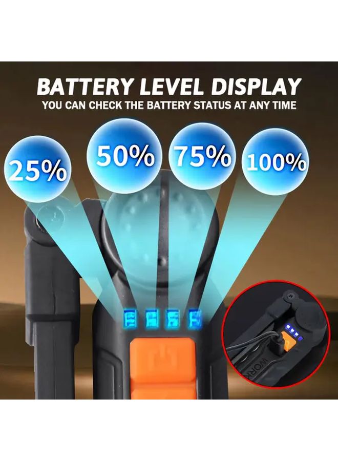 Bright USB Rechargeable Handheld Work Flashlight with Bottom Magnetic Base Portable Hook Camping Lamp Multi Functional Angle Adjustment Torch Battery Level Display Handsfree Light for Maintenance Emergency Fishing Barbecue - Image 5