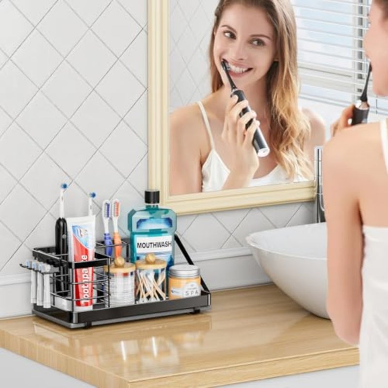 Toothbrush Holders Instant-Drying Organizer - Bathroom Countertop/Wall Mounted Electric Toothbrush Holder - Toothbrush Head Toothpaste Holder Bathroom Counter Organizers Storage - Image 5