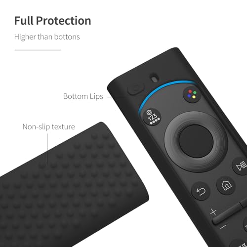 AKSHFETH Protective Silicone Case for Samsung Bn59-01388a/BN59-01385A Smart Tv Remote Silicone Cover Sleeve Compatible with Samsung BN59-01388A/TM2280E with Lanyard (Black) - Image 3