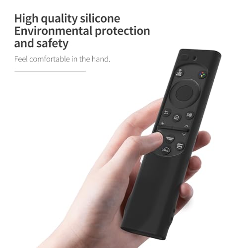 AKSHFETH Protective Silicone Case for Samsung Bn59-01388a/BN59-01385A Smart Tv Remote Silicone Cover Sleeve Compatible with Samsung BN59-01388A/TM2280E with Lanyard (Black) - Image 2