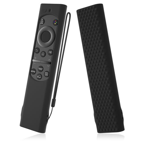 AKSHFETH Protective Silicone Case for Samsung Bn59-01388a/BN59-01385A Smart Tv Remote Silicone Cover Sleeve Compatible with Samsung BN59-01388A/TM2280E with Lanyard (Black) - Image 1