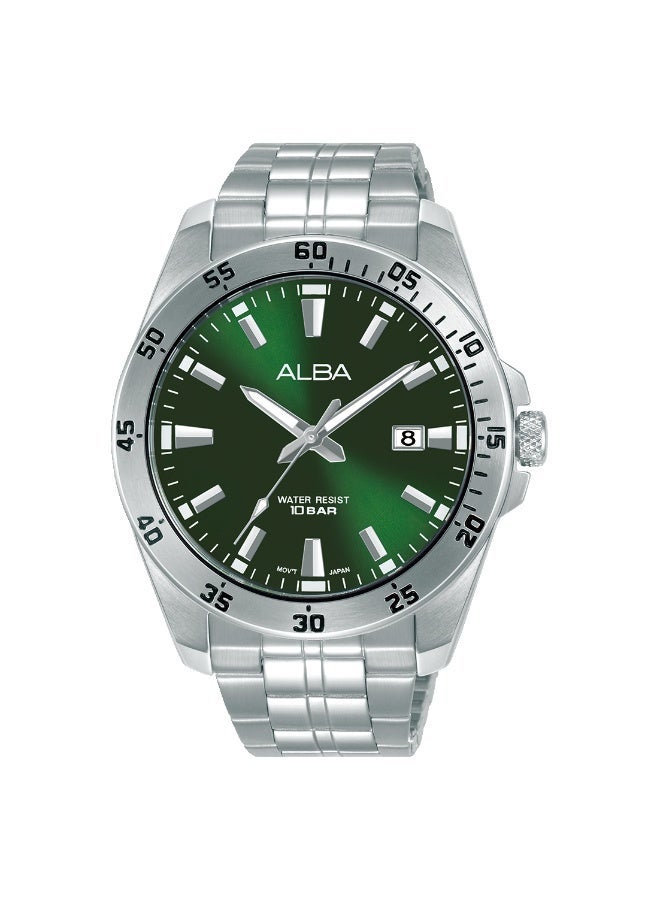 Alba Active Men’s Watch AS9V43X1, 43 mm Green Dial, Stainless Steel Case & Bracelet, 100 m WR - Image 4
