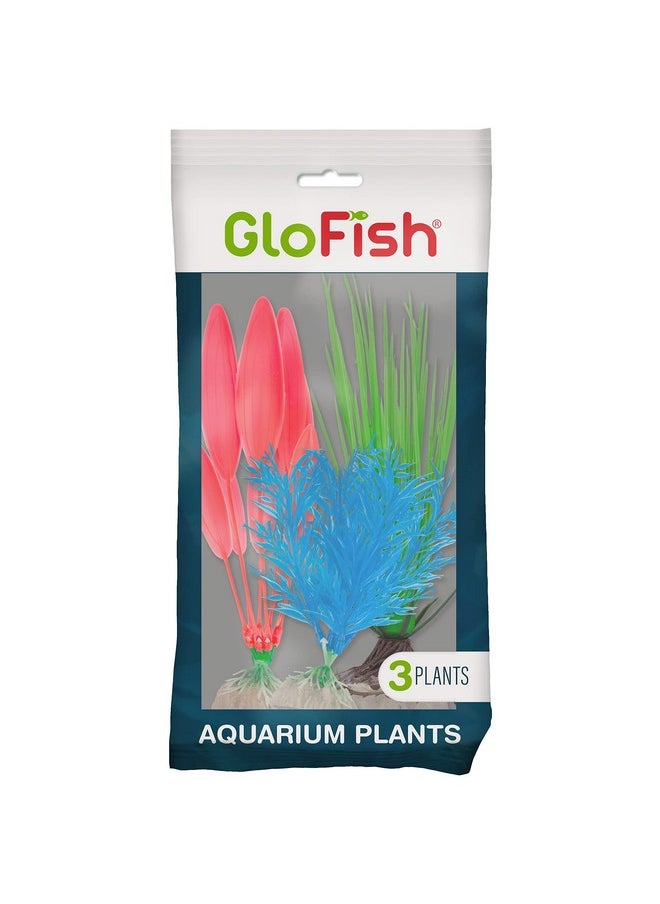 جلو فيش مجموعة نباتات فلورية متعددة الاستخدامات من GloFish، تحتوي على 3 نباتات لأحواض السمك من عشبة الصفصاف، وعشبة الشعر، والبرتيرول (29282)  - Image 1