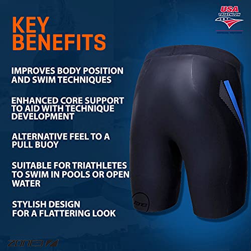 Zone3 Neoprene Buoyancy Shorts 'Originals' 5/3mm (Black/Blue, X-Large) - Image 4
