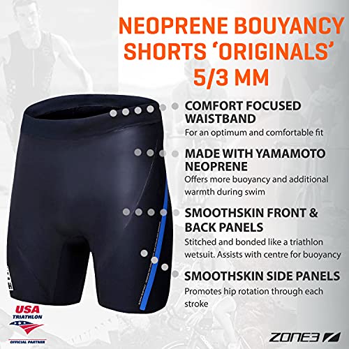 Zone3 Neoprene Buoyancy Shorts 'Originals' 5/3mm (Black/Blue, X-Large) - Image 3