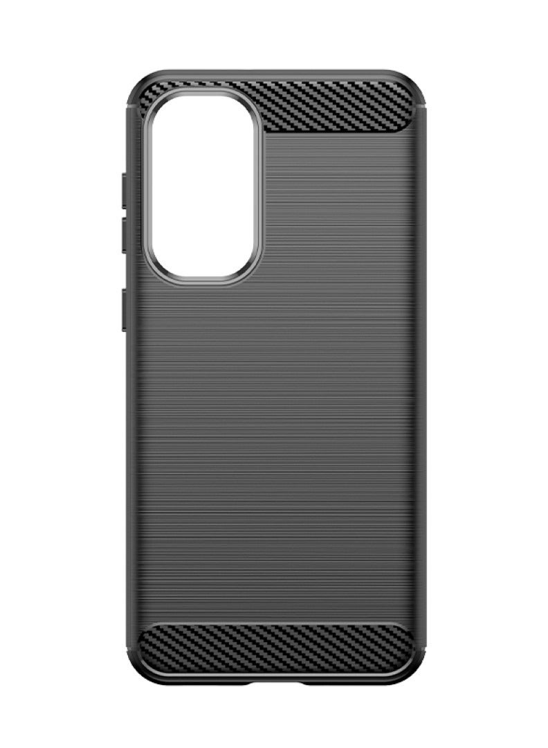 Samsung Galaxy M56 5G Case Cover – Rugged Shield Design, Brushed Carbon Fiber Texture, Shockproof TPU, Anti-Slip, Slim and Lightweight Protection in Black  - Image 4