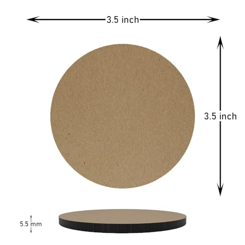 PICRAZEE 12 Round MDF Wooden Plates Coasters for DIY Craft, Mandala Art, Resin Art, Painting, Decoration Craft Kit (RC_12) - Image 3