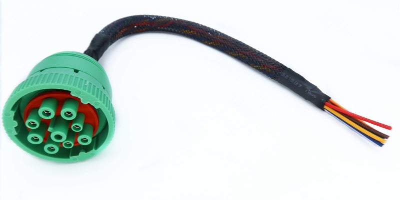 MITOB Green 9 P j1939 Pigtail Cable 9PIn Male to Open End Pigtail Cable - Image 1