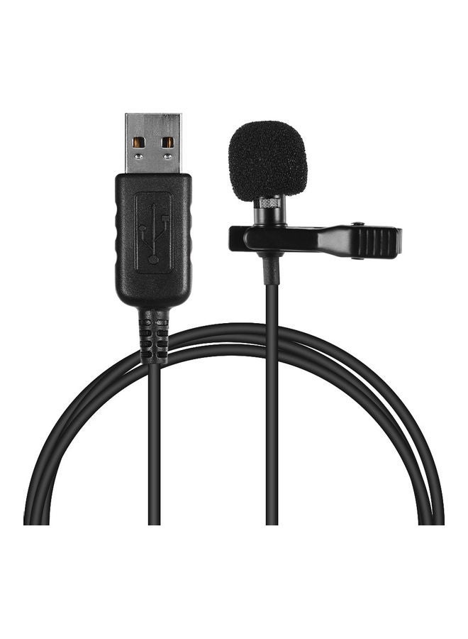 Mini Condenser Microphone Mic with USB Plug Black - Image 1