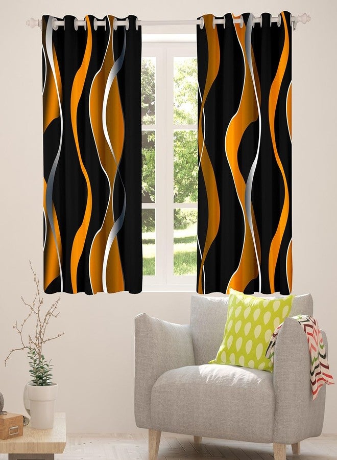 Feelyou Ombre Striped 30%-50% Blackout Curtain Boys Orange Black Geometric Stripes Window Curtains Kids Pastel Gradient Stripes Darkening Drapes Swirl Lines Window Treatments, 2 Panels, 42 x 63 Inch - Image 5