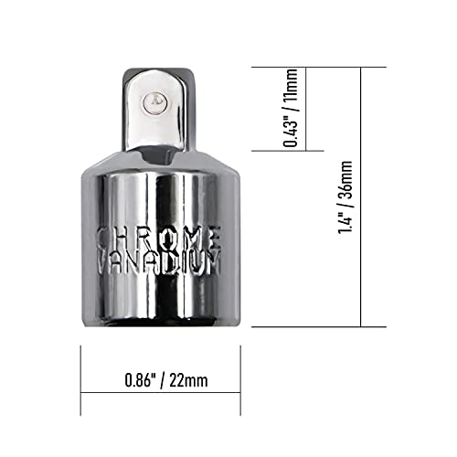 FOCMKEAS Socket Adapter 1/2" Drive (F) to 3/8"(M), CR-V, Female to Male - Image 2