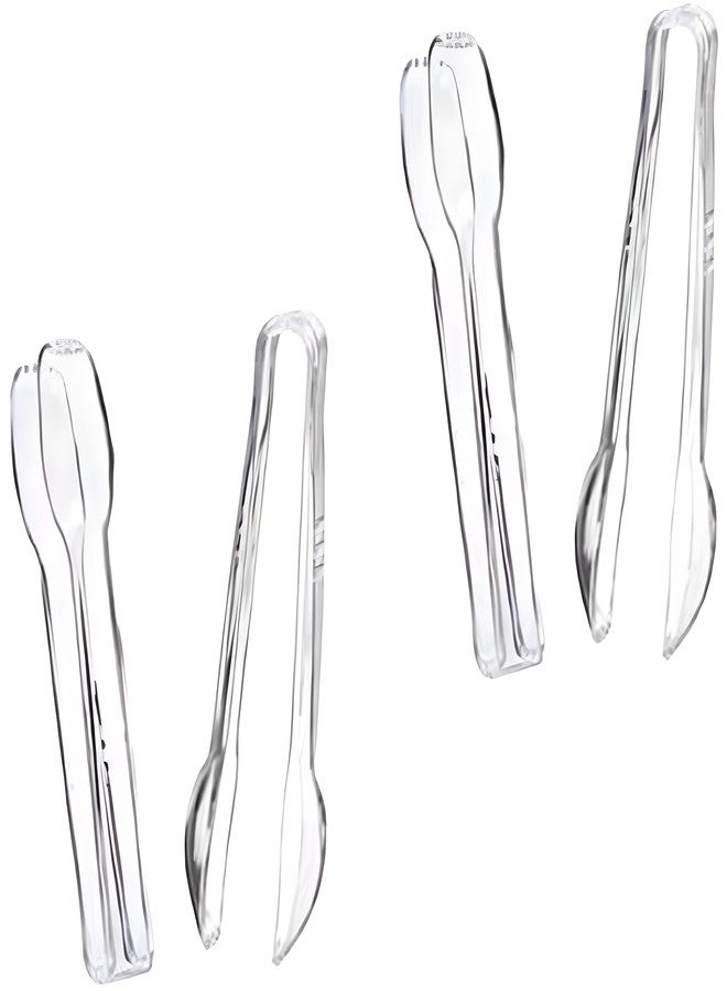 Bexter Clear Plastic Tongs, 6.5 Inch Serving Tongs – Transparent Lightweight Kitchen & Party Tongs, Pack of 8 - Image 4