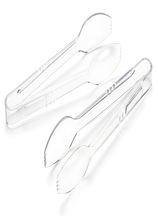 Bexter Clear Plastic Tongs, 6.5 Inch Serving Tongs – Transparent Lightweight Kitchen & Party Tongs, Pack of 8 - Image 2