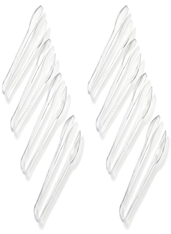 Bexter Clear Plastic Tongs, 6.5 Inch Serving Tongs – Transparent Lightweight Kitchen & Party Tongs, Pack of 8 - Image 1