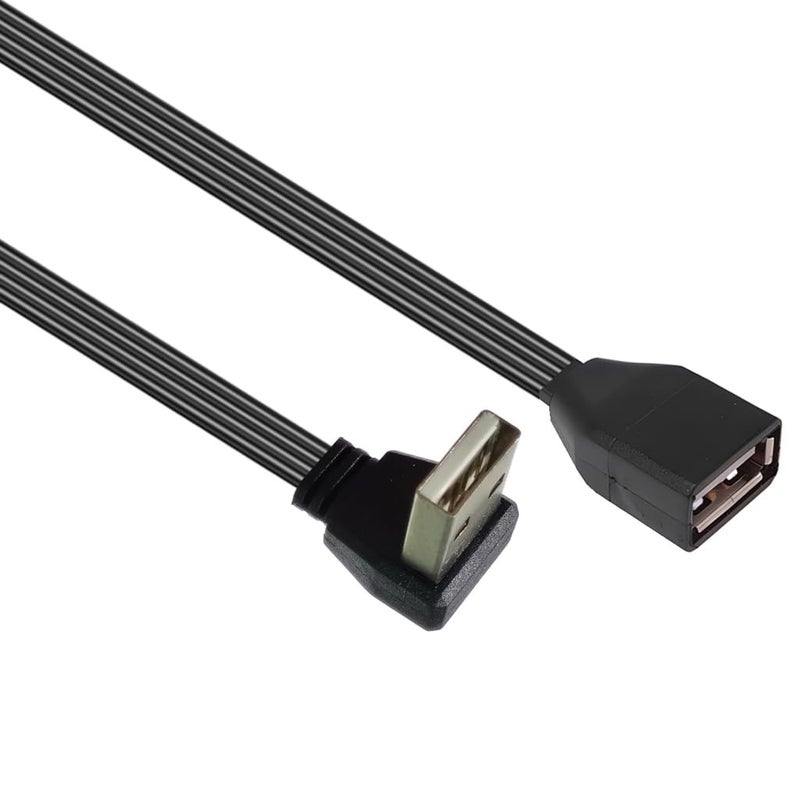 90 Degree/Straight Head USB 2.0 Extension Cable Wire Male to Female Flat Cable 26AWG for Laptops Keyboards Printers - Image 3