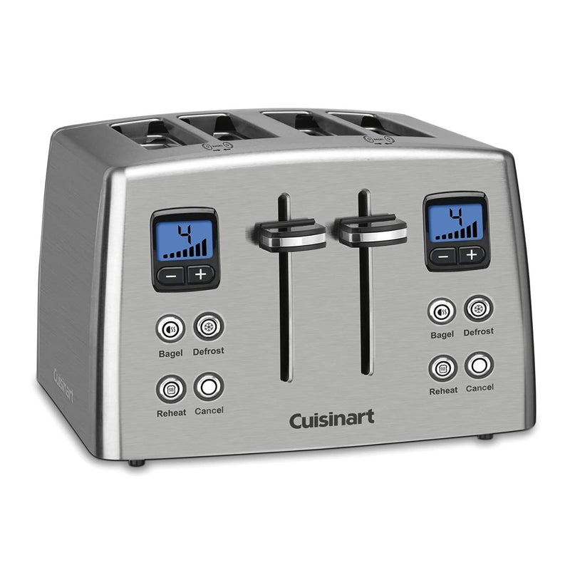 Cuisinart 4 Slice Countdown Motorized Toaster, Compact Bread Toaster with Extra-Wide Slots for Toasting Bread, French Toast, Bagels and Pastries, Defrost & Reheat Functions, CPT-435P1, Stainless Steel - Image 3