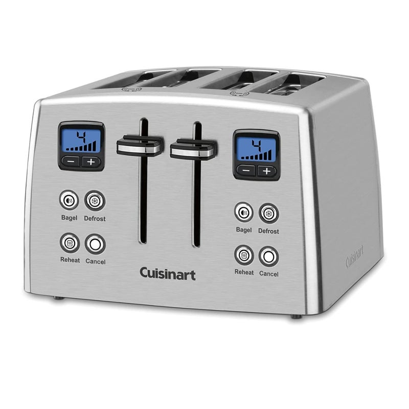 Cuisinart 4 Slice Countdown Motorized Toaster, Compact Bread Toaster with Extra-Wide Slots for Toasting Bread, French Toast, Bagels and Pastries, Defrost & Reheat Functions, CPT-435P1, Stainless Steel - Image 4