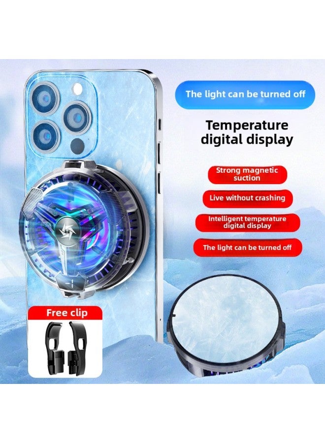 The Latest Magnetic Suction SL10 SL Wired Plug-in Battery Life Cooling Heat Dissipation Live Broadcast Smooth No Fever No Catton-Product Color:SL10 Magnetic Suction + Clip Digital Display Black  - Image 1