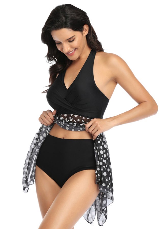 NIBEMINENT Polka Dot Swimwear Set Black - Image 4