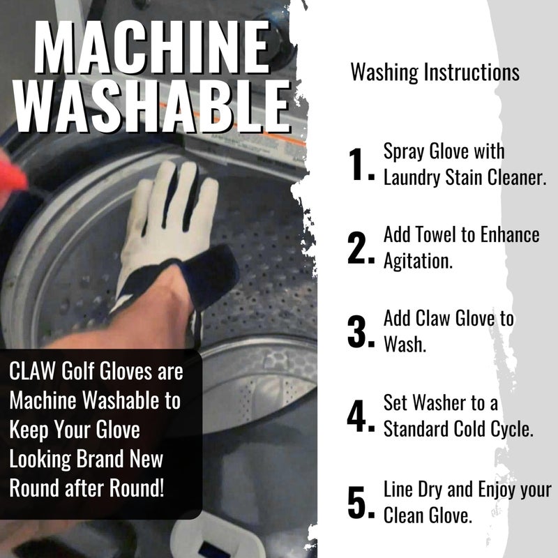 Caddydaddy Claw Golf Gloves For Men | Flex-Mesh Design For Cool Ventilation | Lasts 3-5 Times Longer Than Leather | Silicone-Web Coating For Maximum Grip | 100% Machine-Washable | White | Rh-Med - Image 5