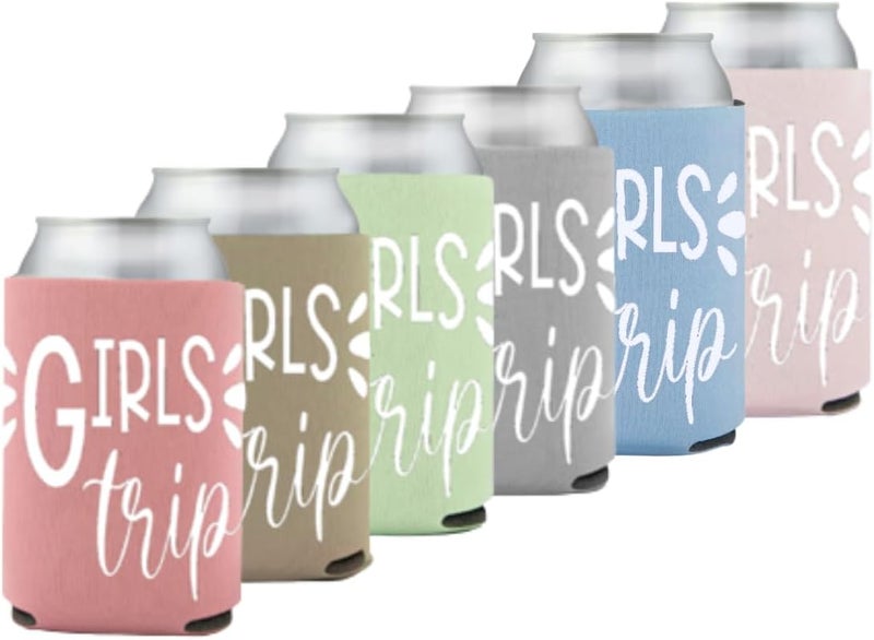Awkward-AF Girls Trip Can Coolies (6 pack) Cozies Party Favor - Party Favor Gift for Girls Trip Weekend Getaway for Women Sister Auntie Friends BFF Besties Big Little Sister Her (Set of 6) - Image 3