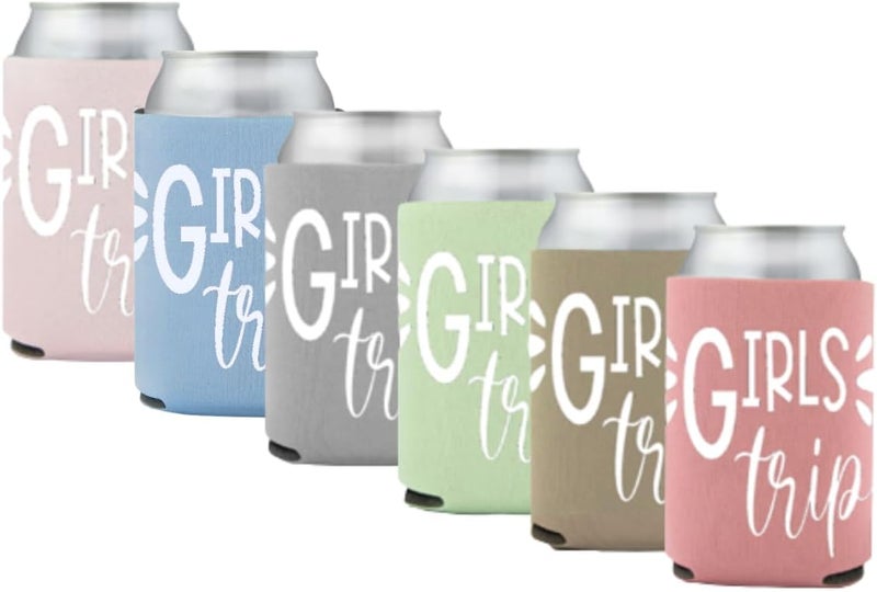 Awkward-AF Girls Trip Can Coolies (6 pack) Cozies Party Favor - Party Favor Gift for Girls Trip Weekend Getaway for Women Sister Auntie Friends BFF Besties Big Little Sister Her (Set of 6) - Image 2