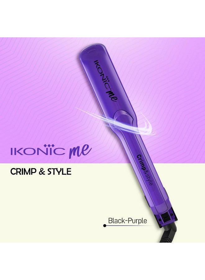 IKONIC مكواة الشعر إيكونيك كريمر وستايل، لوحة سيراميك عريضة ذات ملمس، تسخين فوري، إعدادات حرارة متعددة، أسود وبنفسجي - Image 2