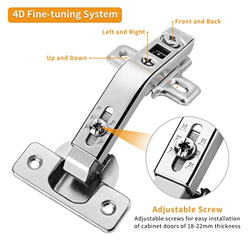 Chibery 2 Pack 1 Pairs 135° Lazy Susan Hinge, Full Overlay Concealed for Corner Kitchen Cabinet Replacement Hardware, Cupboard Folded, Folden Door - Image 4