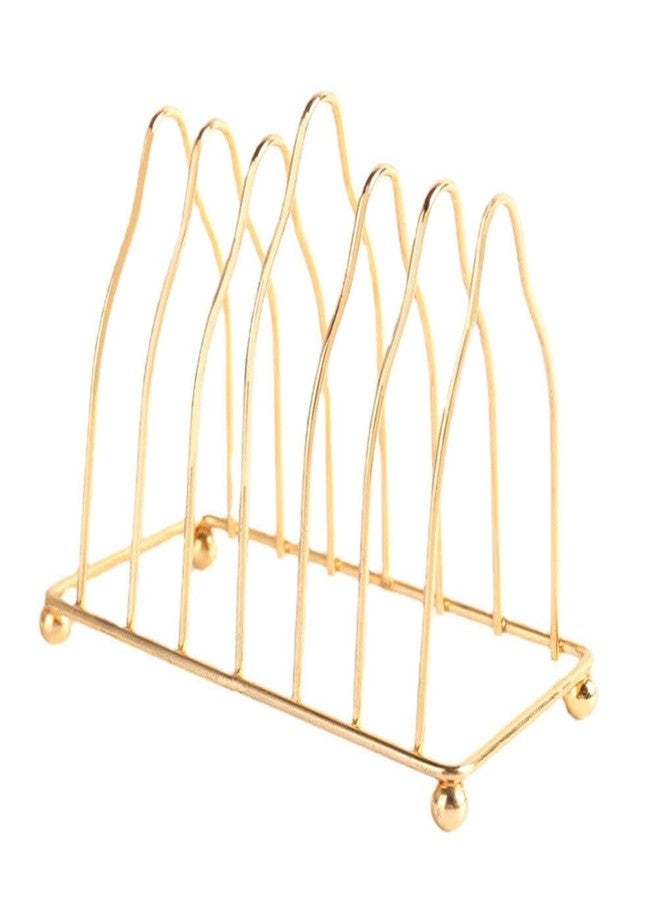 Alipis Dish Drying Rack Metal Plate Stands, Upright Plate Storage Drainboard Pot Lid Holder Counter Gold Plate Holder Organizer - Image 1