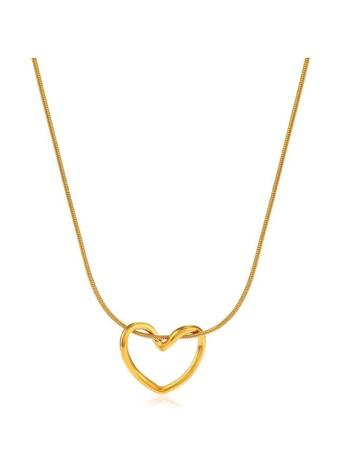 Fayrouz Jewellery Women Hollow Heart Stainless Steel Clavicle Bone Pendant Necklace Light Luxury Simple Fashion Accessories - Image 1