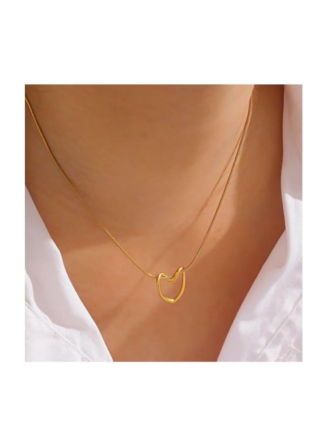 Fayrouz Jewellery Women Hollow Heart Stainless Steel Clavicle Bone Pendant Necklace Light Luxury Simple Fashion Accessories - Image 4