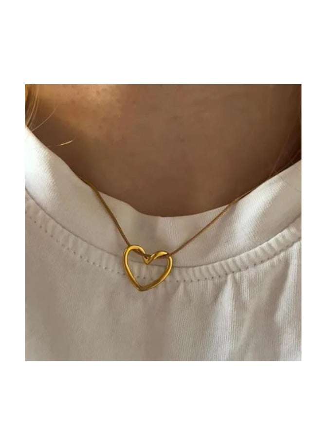 Fayrouz Jewellery Women Hollow Heart Stainless Steel Clavicle Bone Pendant Necklace Light Luxury Simple Fashion Accessories - Image 5