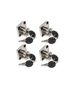 MAFRA 4 Pcs Cabinet Lock Key Drawer Desk Lock, Zinc Alloy Wardrobe Furniture Cabinet Locker Door Hardware Lock with 8 Key (Black)  - Image 1