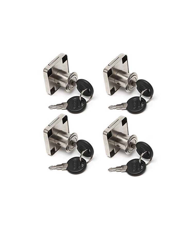MAFRA 4 Pcs Cabinet Lock Key Drawer Desk Lock, Zinc Alloy Wardrobe Furniture Cabinet Locker Door Hardware Lock with 8 Key (Black) - Image 1
