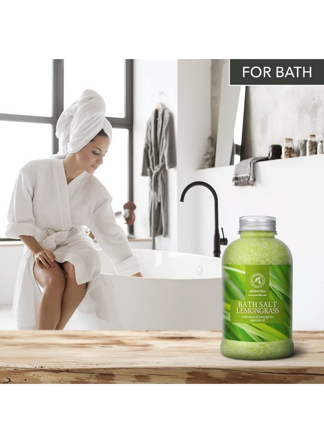 Aromatika أملاح الاستحمام بزيت الليمون العطري الطبيعي 21.16 أونصة ملح البحر للاستحمام من أجل نوم جيد العناية بالجسم الصحة الجمال الاسترخاء العلاج بالروائح منتج استحمام - Image 4
