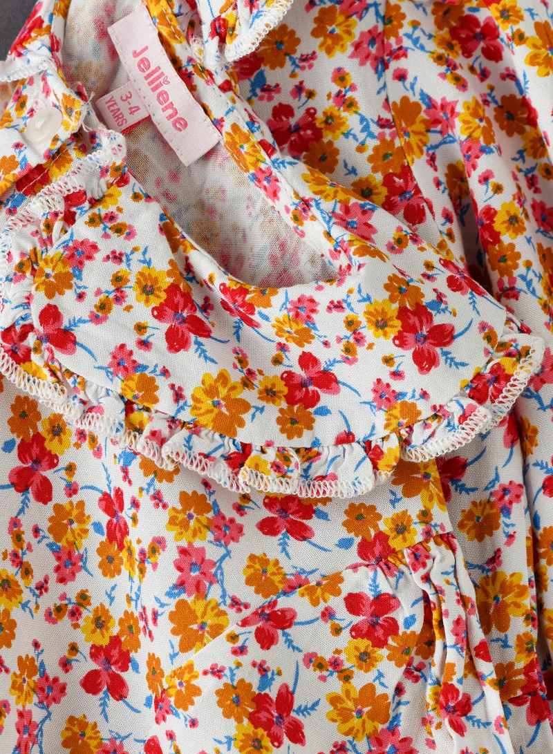 Jelliene Twirling Through Summer: Girls' Viscose Floral Sundress