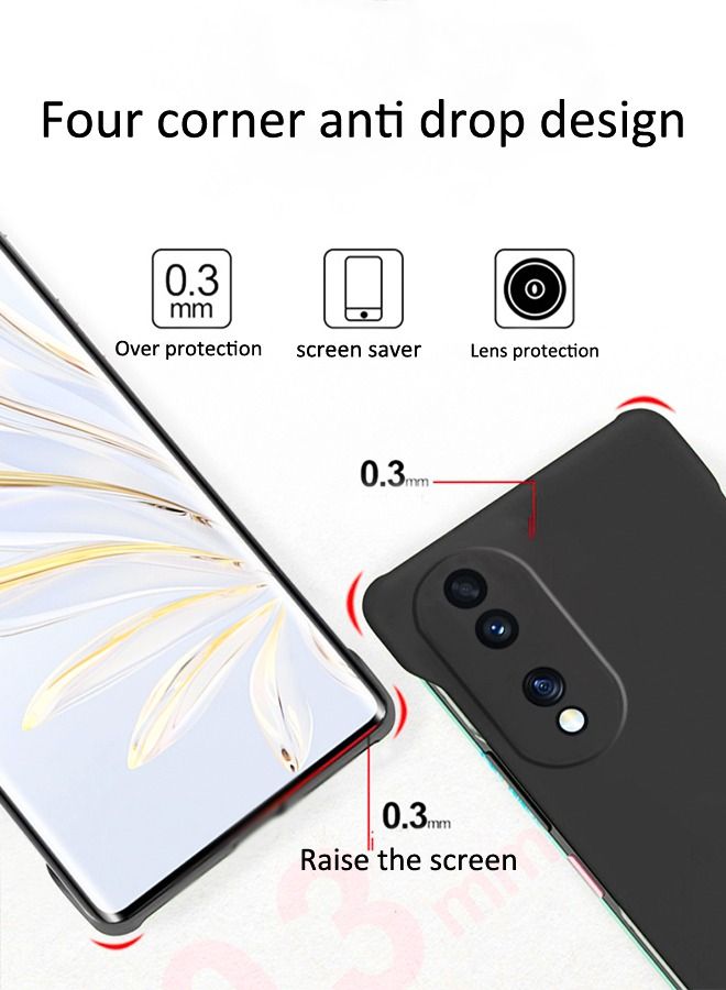 غطاء حماية لهاتف Honor 90 مع واقي عدسة الكاميرا من السيليكون الناعم 3 في 1 مضاد للخدش ومضاد للسقوط ومضاد لبصمات الأصابع وخفيف الوزن وغطاء خلفي مقاوم للصدمات لهاتف Honor 90 المحمول - Image 2