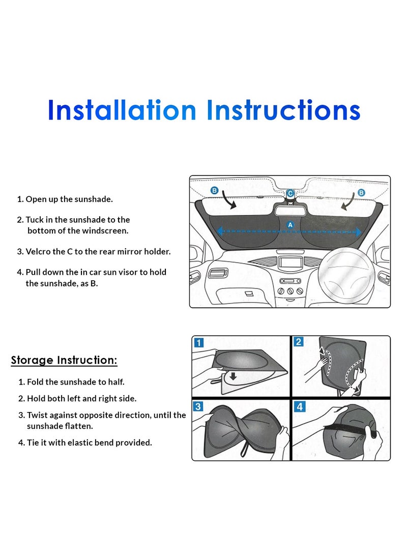 تشانجان مظلة سيارة قابلة للطي من CHANGAN تحمي من الأشعة فوق البنفسجية والحرارة وتحافظ على برودة سيارتك وتمنع الأشعة فوق البنفسجية، ومظلة زجاج السيارة الأمامي، ومظلة السيارة، ومظلة الشمس للسيارة، ومظلة الشمس للسيارة، ومظلة الشمس - Image 5