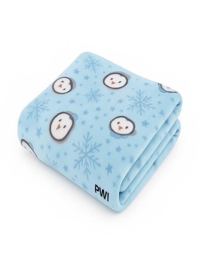 PWI Supersoft Baby Blanket Wrapper for Newborn | 30x40 inches | Lightweight AC Blanket for 0-2 Years | Ultra Soft & Skin-Friendly | Pack of 1 (Blue) - Image 1
