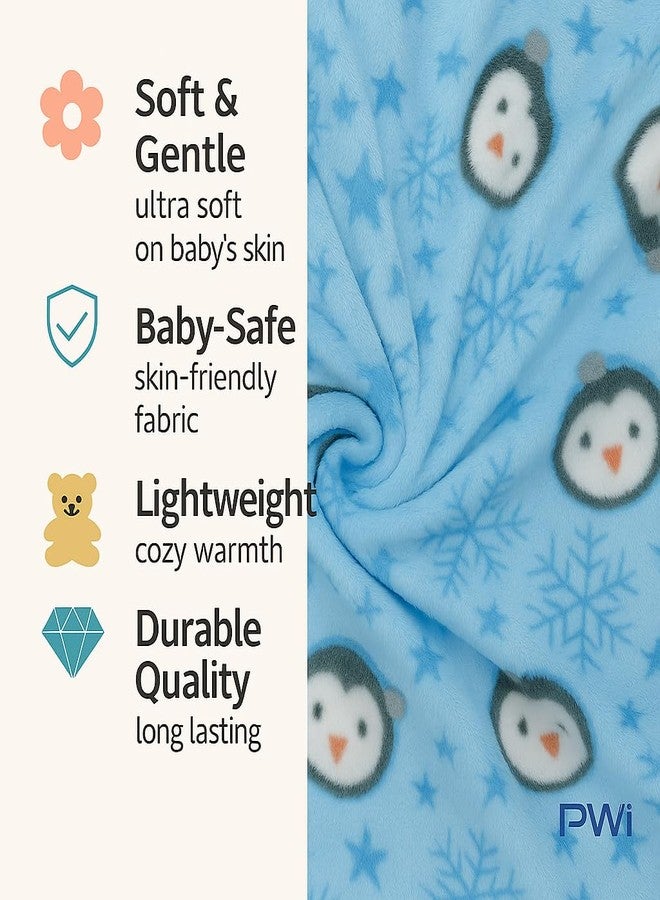PWI Supersoft Baby Blanket Wrapper for Newborn | 30x40 inches | Lightweight AC Blanket for 0-2 Years | Ultra Soft & Skin-Friendly | Pack of 1 (Blue) - Image 5