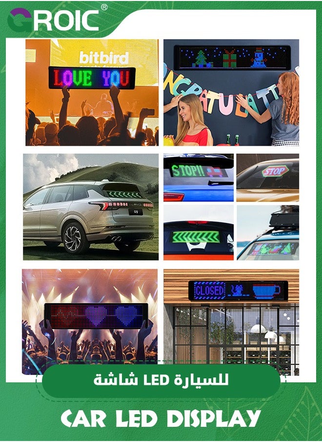 GROIC - LED Light Sign for Car,LED Sign Programmable FPCB Flexible Matrix Panel,Bluetooth Application Control DIY Programmable Scrolling LED Sign for Car,Party - Image 1