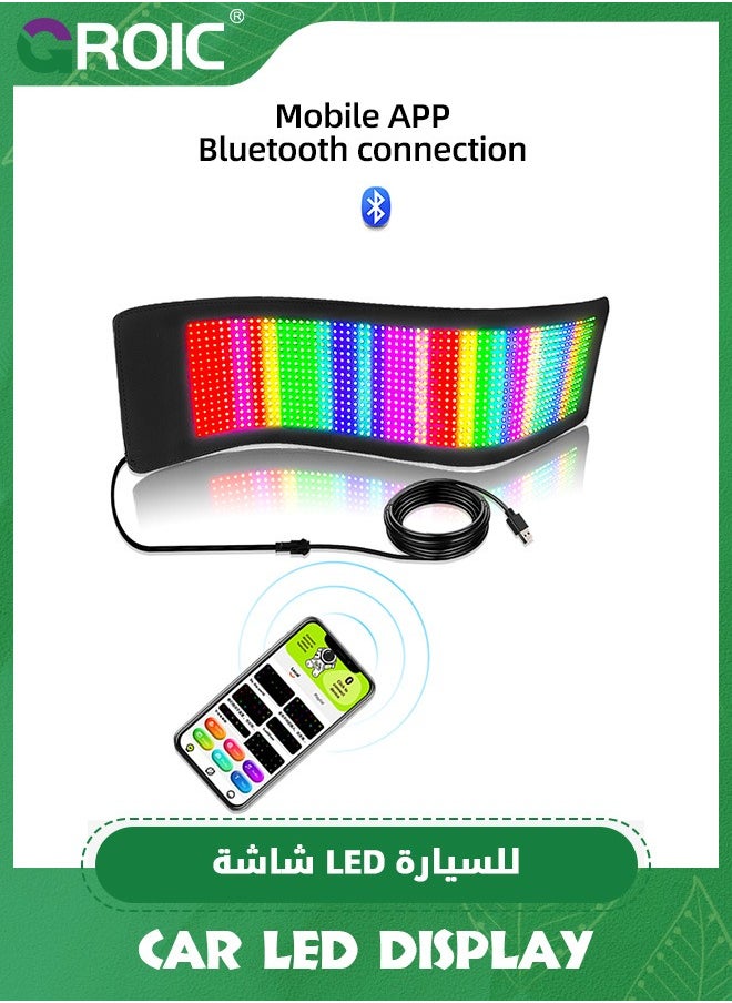 GROIC - LED Light Sign for Car,LED Sign Programmable FPCB Flexible Matrix Panel,Bluetooth Application Control DIY Programmable Scrolling LED Sign for Car,Party - Image 1