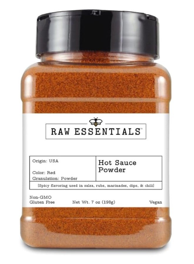 Raw Essentials Hot Sauce Powder | Spicy Seasoning for Salsas, Rubs, Marinades, Dips & Chili | Vegan, Gluten-Free, Non-GMO | 7 Ounce Bottle - Image 1