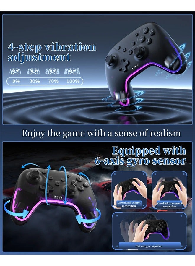 AOLION ALNS2288 Gaming Controller, Gamepad for Nintendo Switch/PC/Android/iOS,Bluetooth 5.3,6-Axis Gyro,4-Level Vibration,PC Steam  - Image 3
