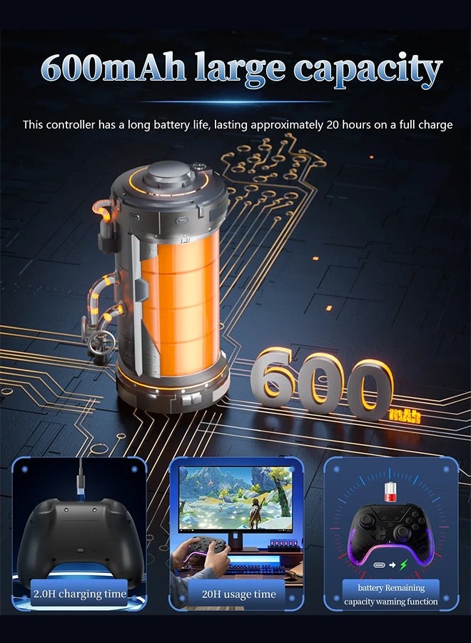 AOLION ALNS2288 Gaming Controller, Gamepad for Nintendo Switch/PC/Android/iOS,Bluetooth 5.3,6-Axis Gyro,4-Level Vibration,PC Steam  - Image 5